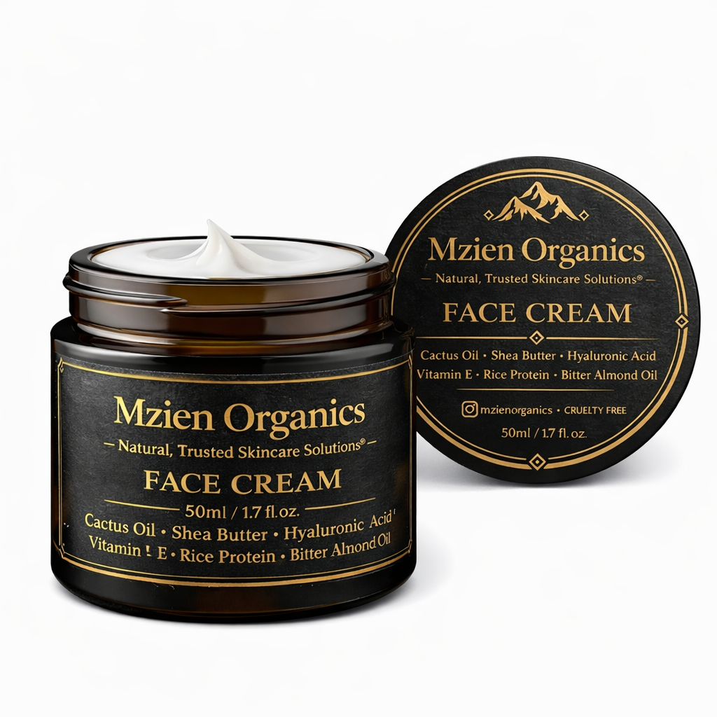 Mzïen Organics Moroccan Argan Face Cream – Hydrating Anti-Aging Moisturizer with Cactus Oil & Shea Butter (50ml)